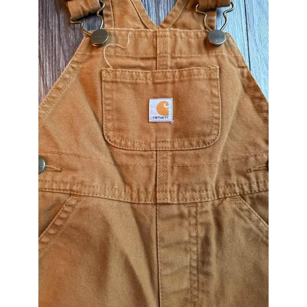 Carhartt Kids Canvas‎ Bib Overalls Hamilton Brown  Cotton Size 18M